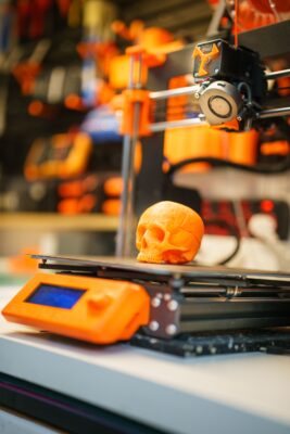 3D printed model on a printer