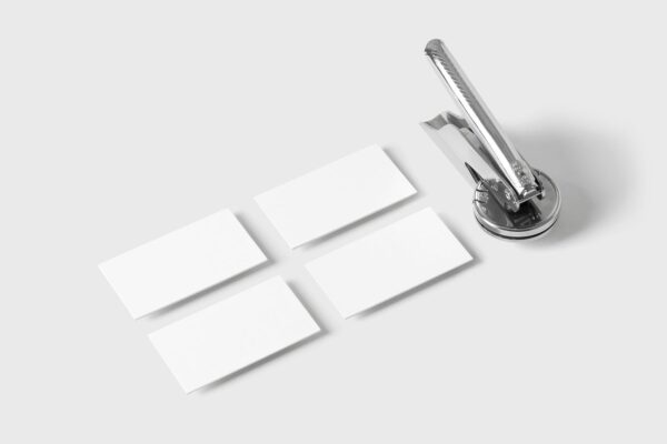 Business cards with a pen