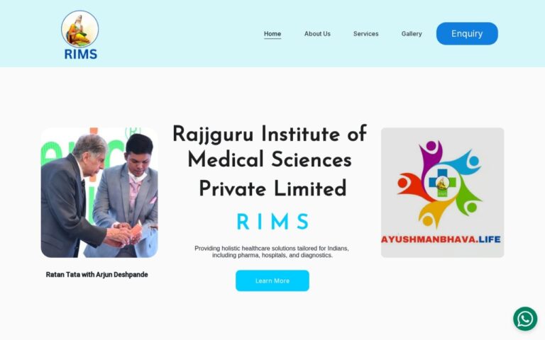Homepage of the RIMS website