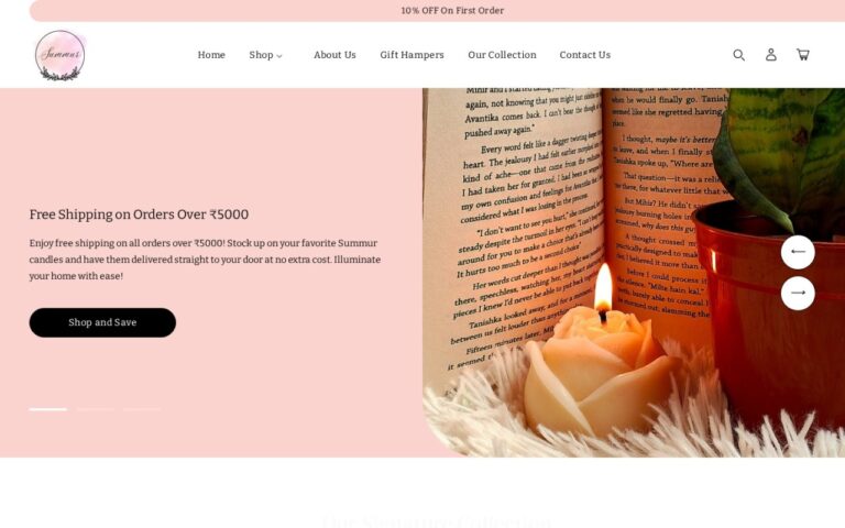 Homepage of the Summur website