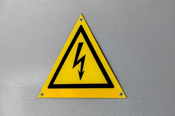 High voltage warning sign