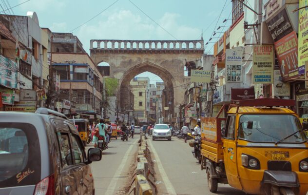 Busy street in the old city of Hyderabad