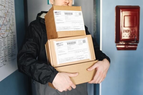 Parcels ready for multi-address corporate gift dispatch