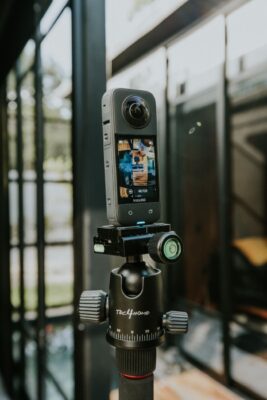 360 camera capturing a virtual tour inside a business premises