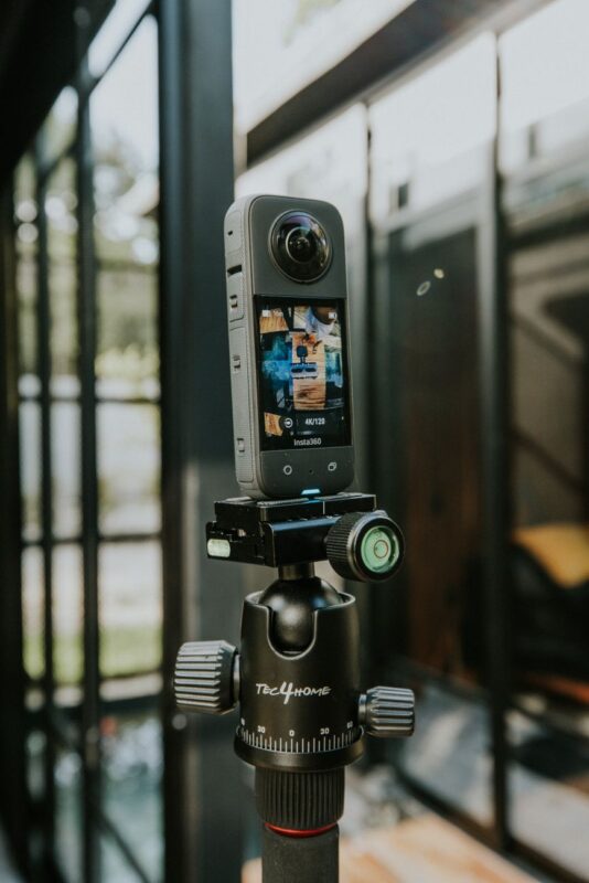 360 camera capturing a virtual tour inside a business premises