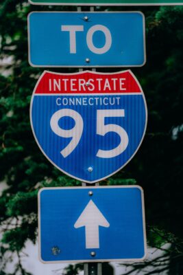 Large road sign demonstrating size and viewing distance principles