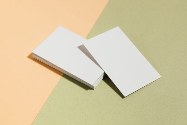 Premium business cards showing paper stock and finish quality